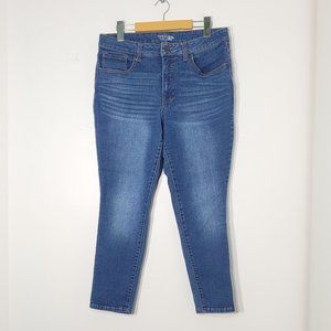Time and Tru Denim Blue Jeans High Rise Skinny Slim Plus Size 16 Petite